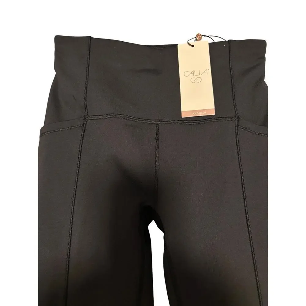 NWT CALLA Cold Dash High Rise Full Length Black Legging Womens XS - Picture 2 of 8